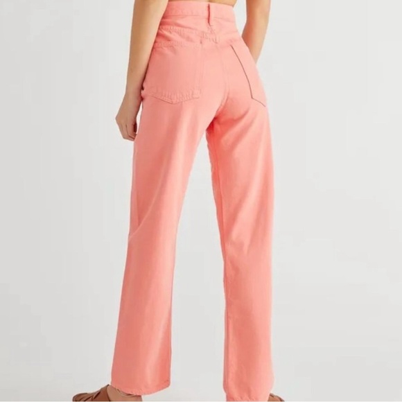 AGOLDE 90s Pinch Waist High Rise Straight •28 • NWT Salmon Pink/Peach - Picture 1 of 15